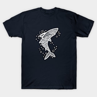 WHITE BOHO SHARK T-Shirt